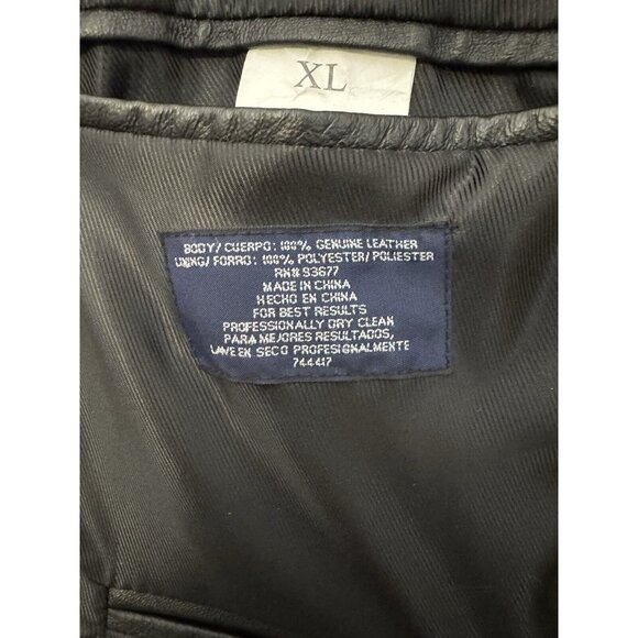 Stafford Black 100% Genuine Leather Blazer Sport Coat Mens XL 3 Button Preppy - Picture 8 of 16